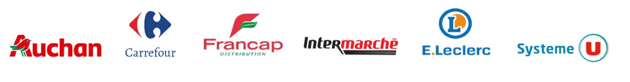 Les marques qui nous font confiance. Auchan-Carrefour-Francap-Intermarché-Leclerc-Systeme U Les marques qui nous font confiance. Auchan-Carrefour-Francap-Intermarché-Leclerc-Systeme U