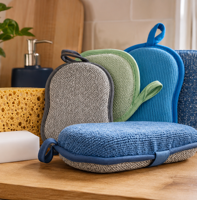 éponge Présentation gamme éponge. Eponge microfibre, magique, multi usage